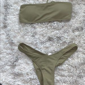 Green bikini, size medium runs a little small